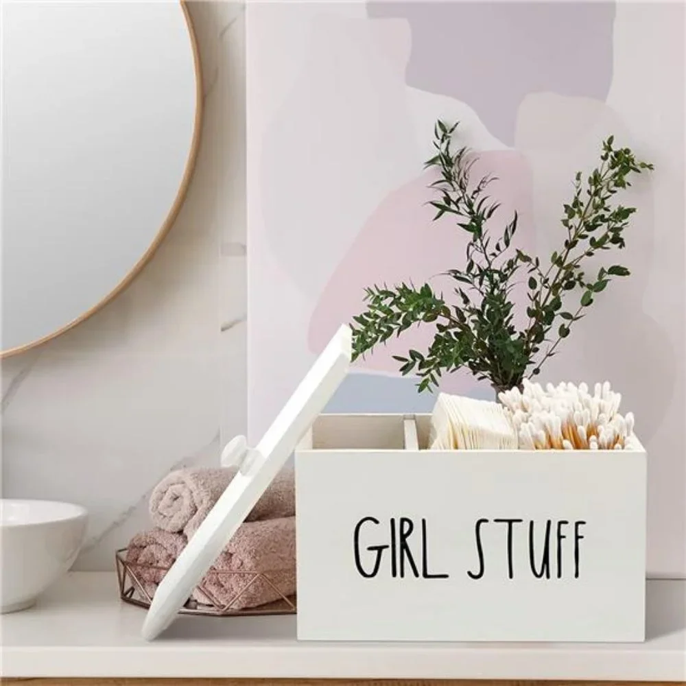 Bathroom Organizer Tampon Storage Container for Bathroom (Blank Style)